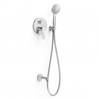 2-way single-lever built-in faucet for shower and bathtub from the Flat Essential Series by Tres in chrome finish