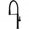 Single-lever faucet with flexible spout and flat handle for kitchen from the Kitchen Magnet Series in Ramón Soler black