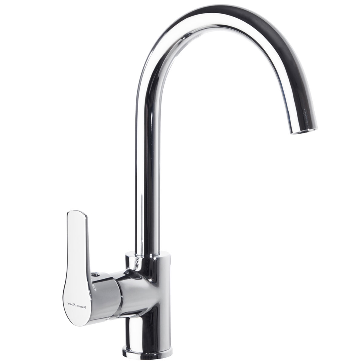 Torneira de lavatório de alavanca única com bico giratório de cisne da Série Titanium com acabamento cromado Ramón Soler