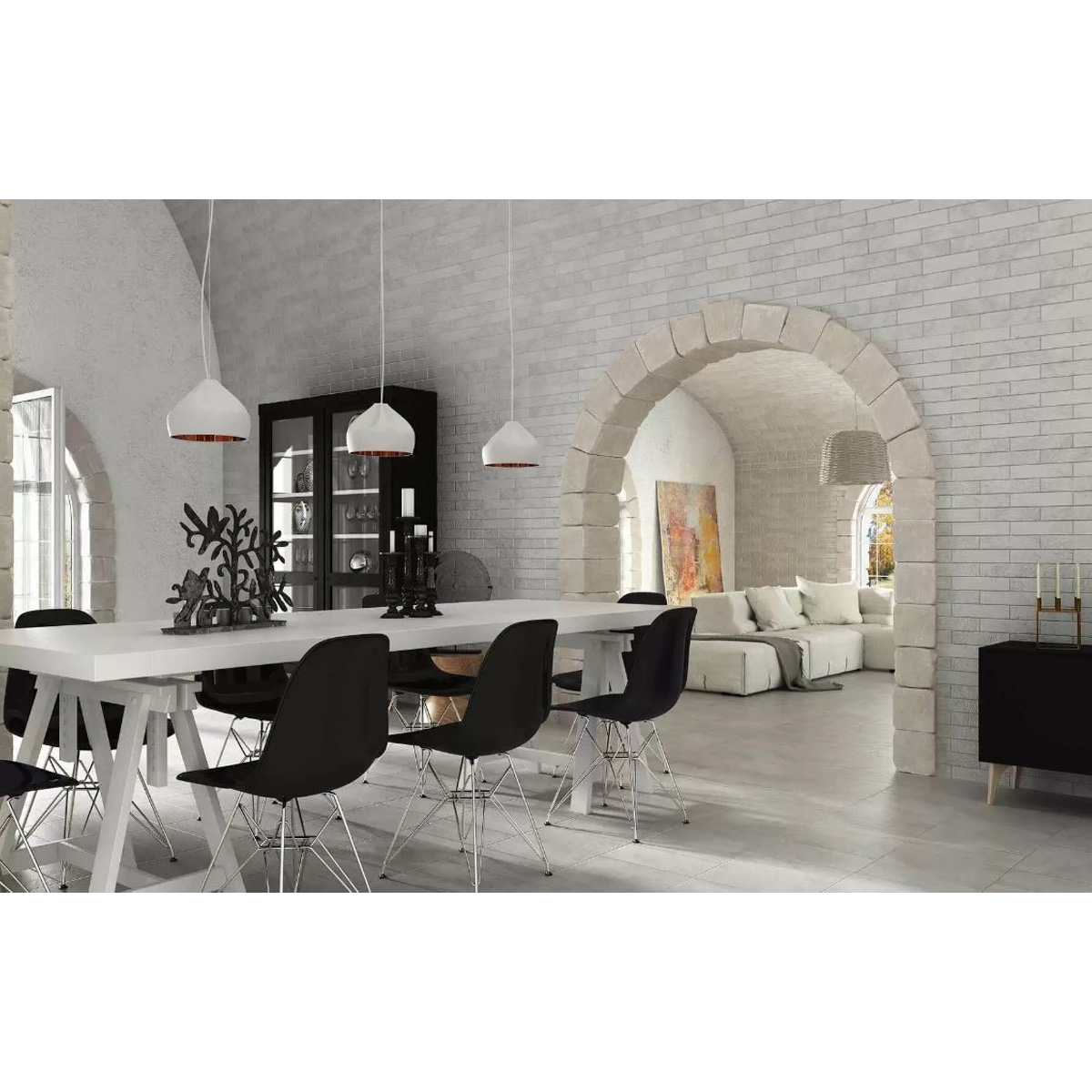 Brique blanche de Manhattan 5,75 x 24,5 cm