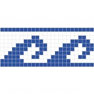 Bordure vague grésite blanc et bleu marine - VIDREPUR