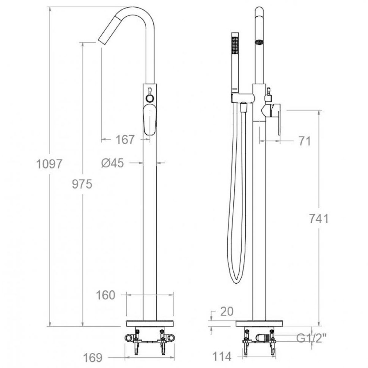 Colonne monocommande pour baignoire avec douche Alexia Ramon Soler Series