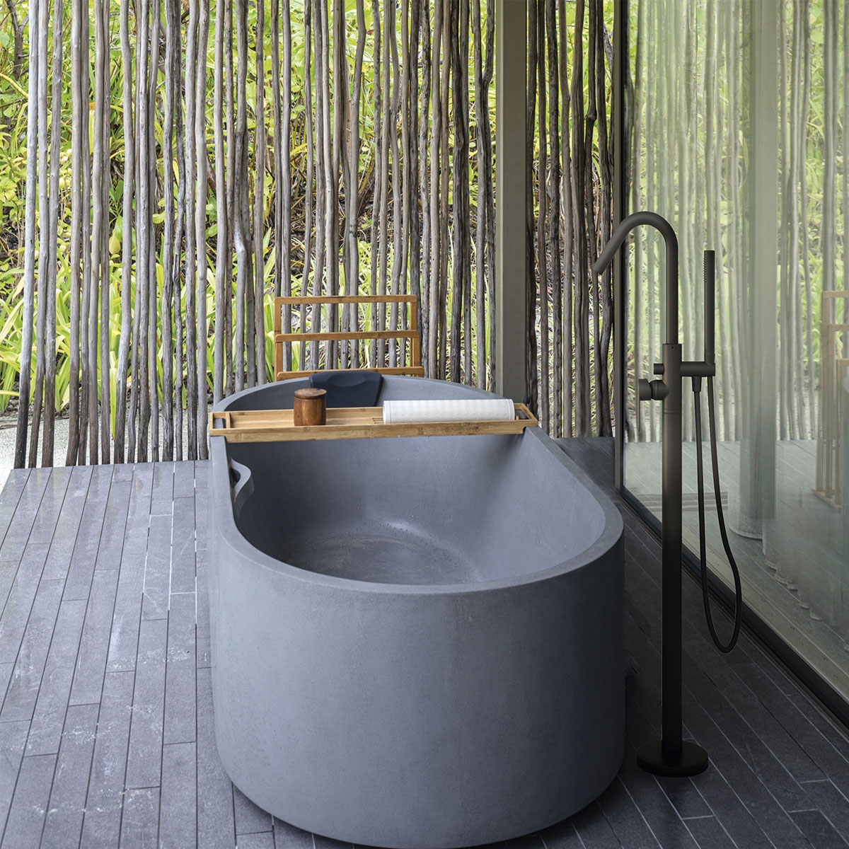 Einhebel-Säule für Badewanne mit Chromdusche Alexia Serie – Ramon Soler