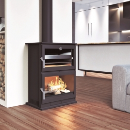 Front wood stove with CH-9 oven