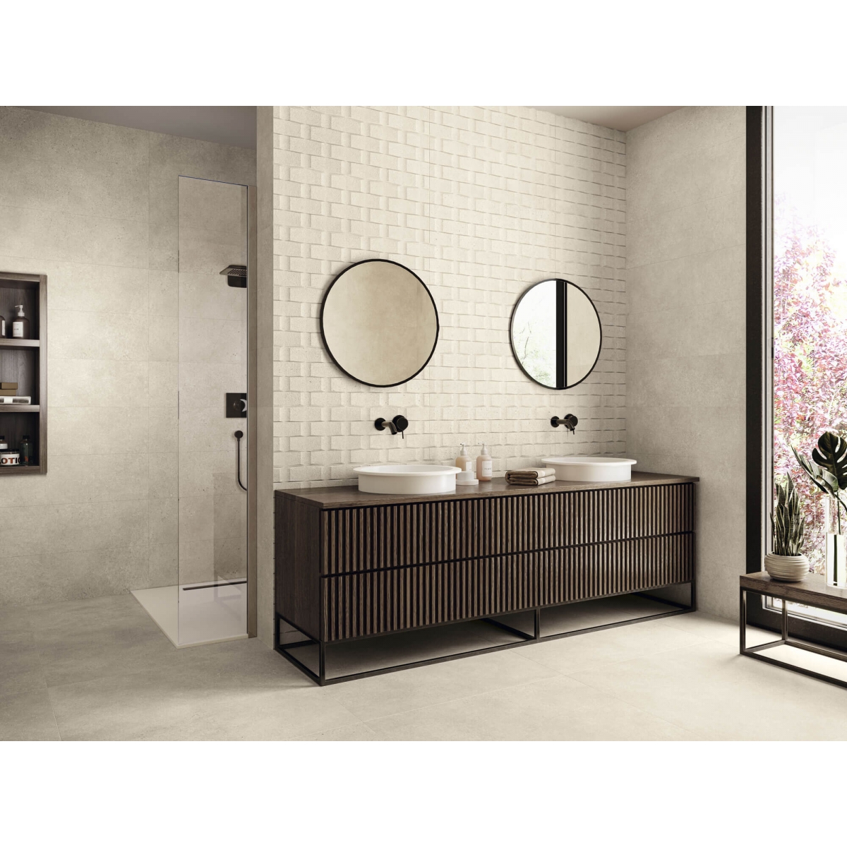 9552 Sable 30x90 Embossé Série Ateliers par PORCELANITE