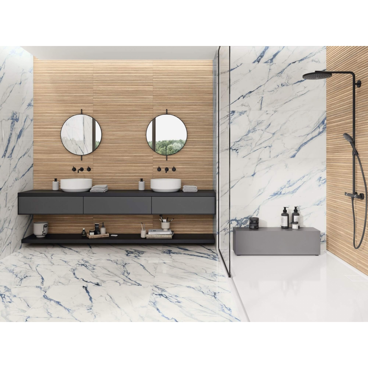 9544 Oak relief Rect. 30x90 - Amazon Series by PORCELANITE