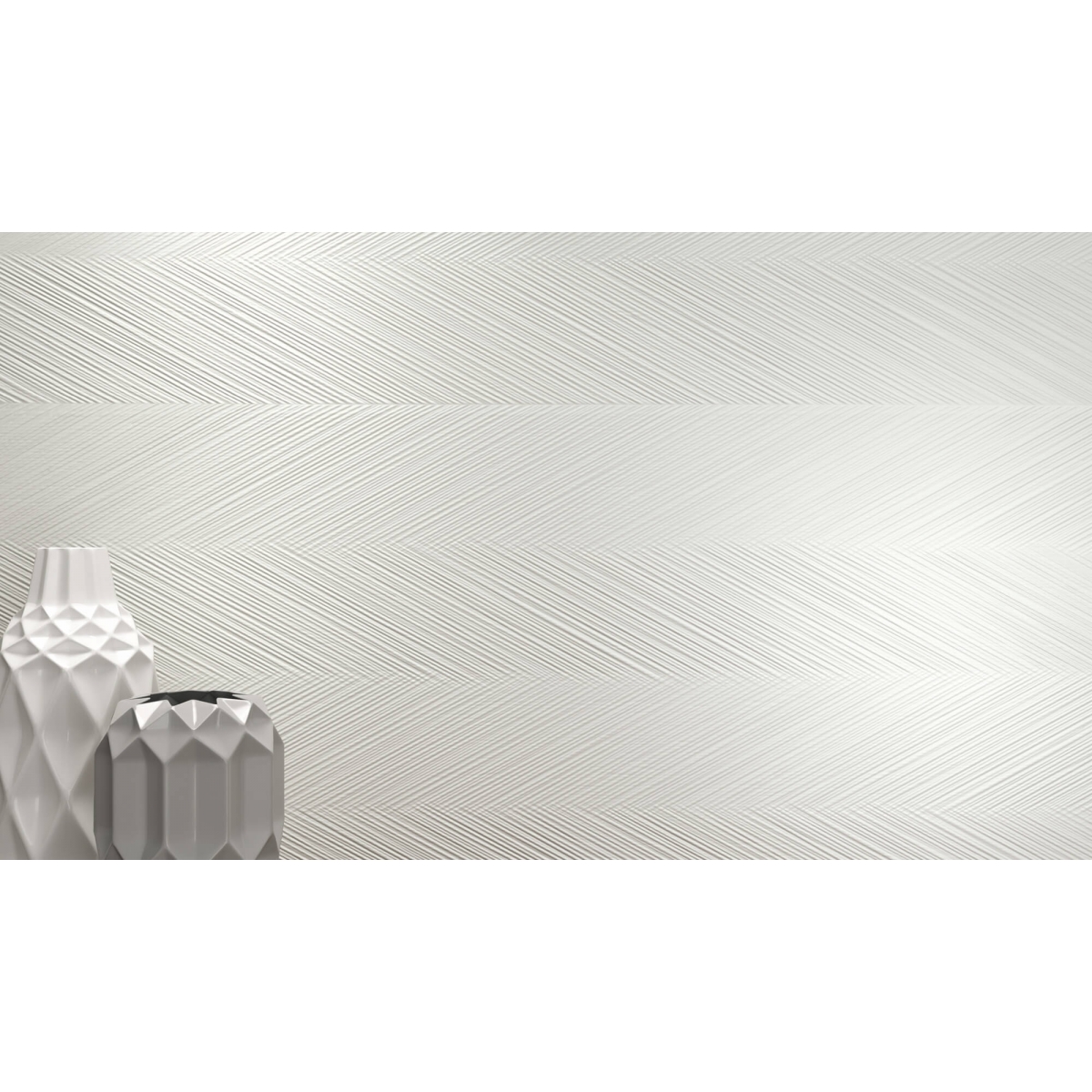 1206 Relief à chevrons blancs 40x120 - Série Arctique