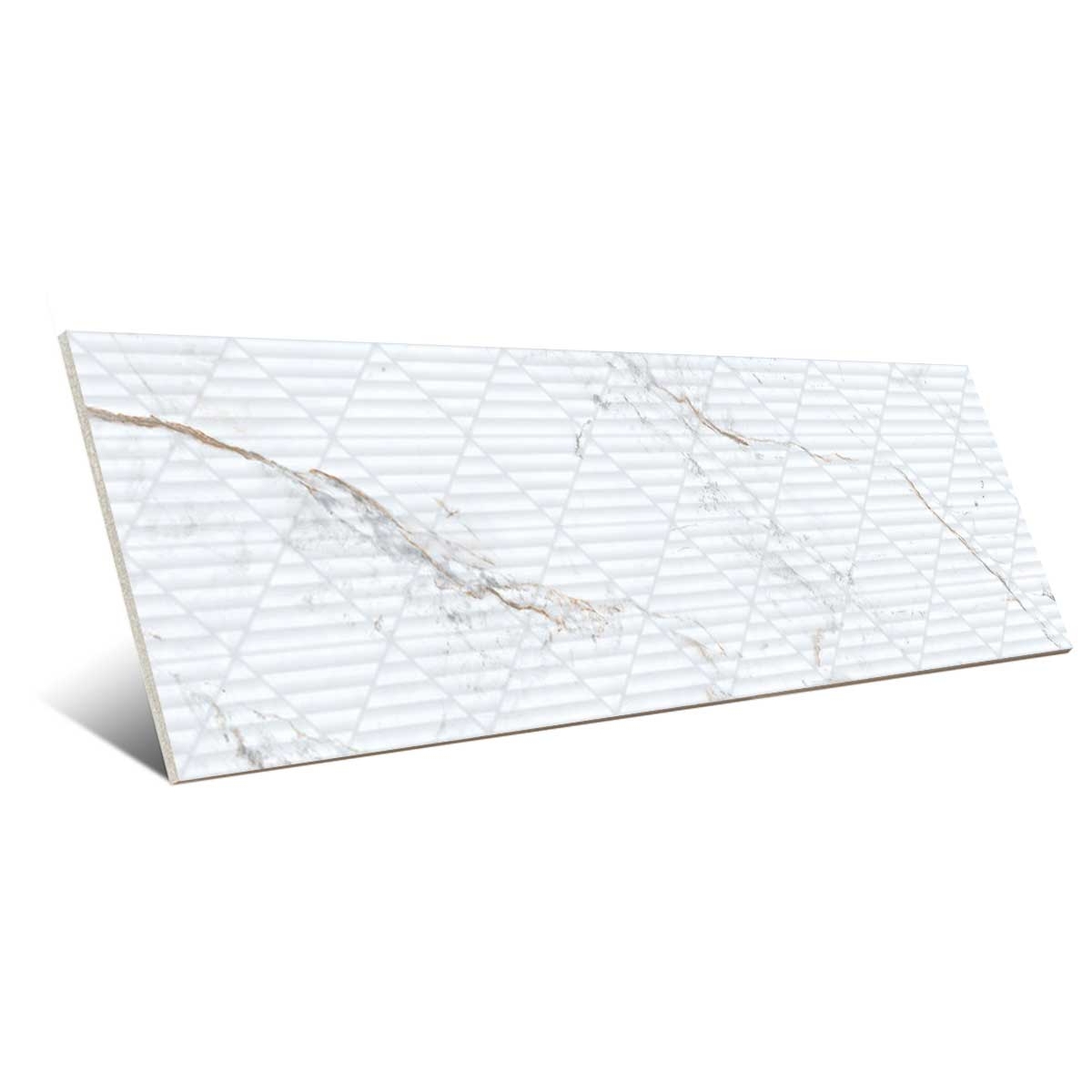 9547 White Relief 30x90 Iguazu Series by PORCELANITE