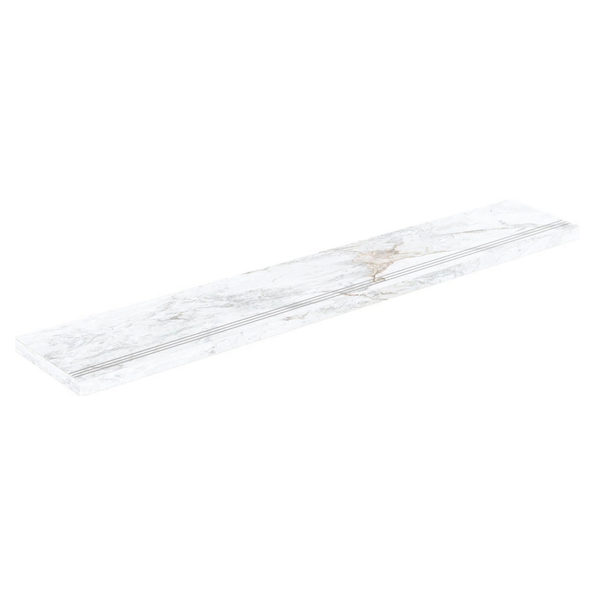 Angular miter step marble white 33x100