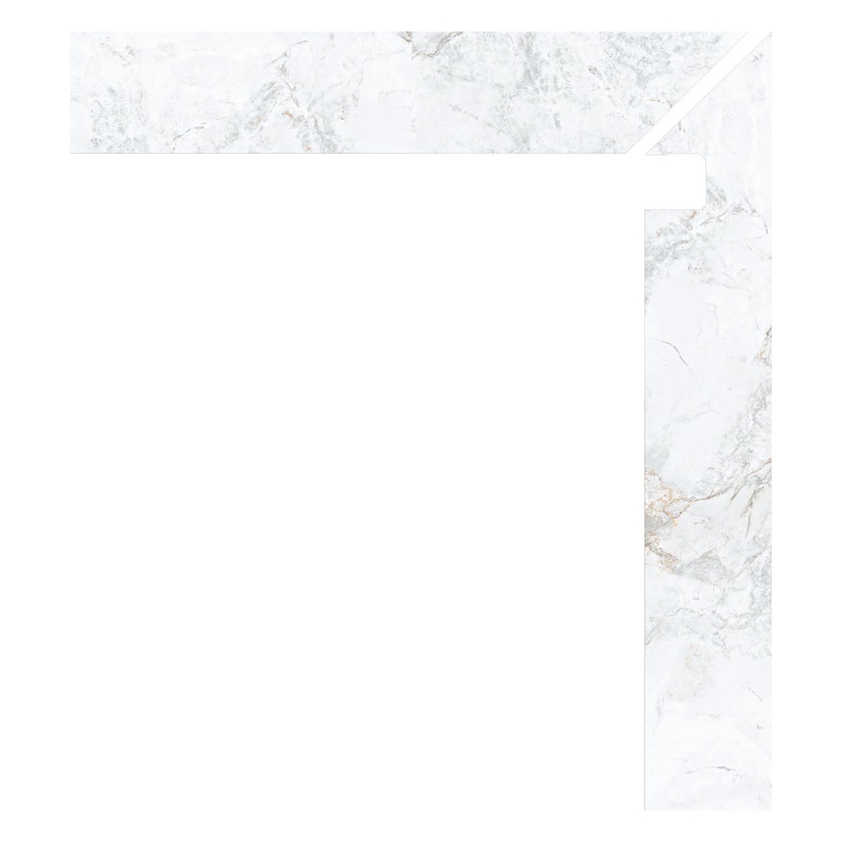 Palafita de parede em imitação de mármore branco polido - 7.5x100