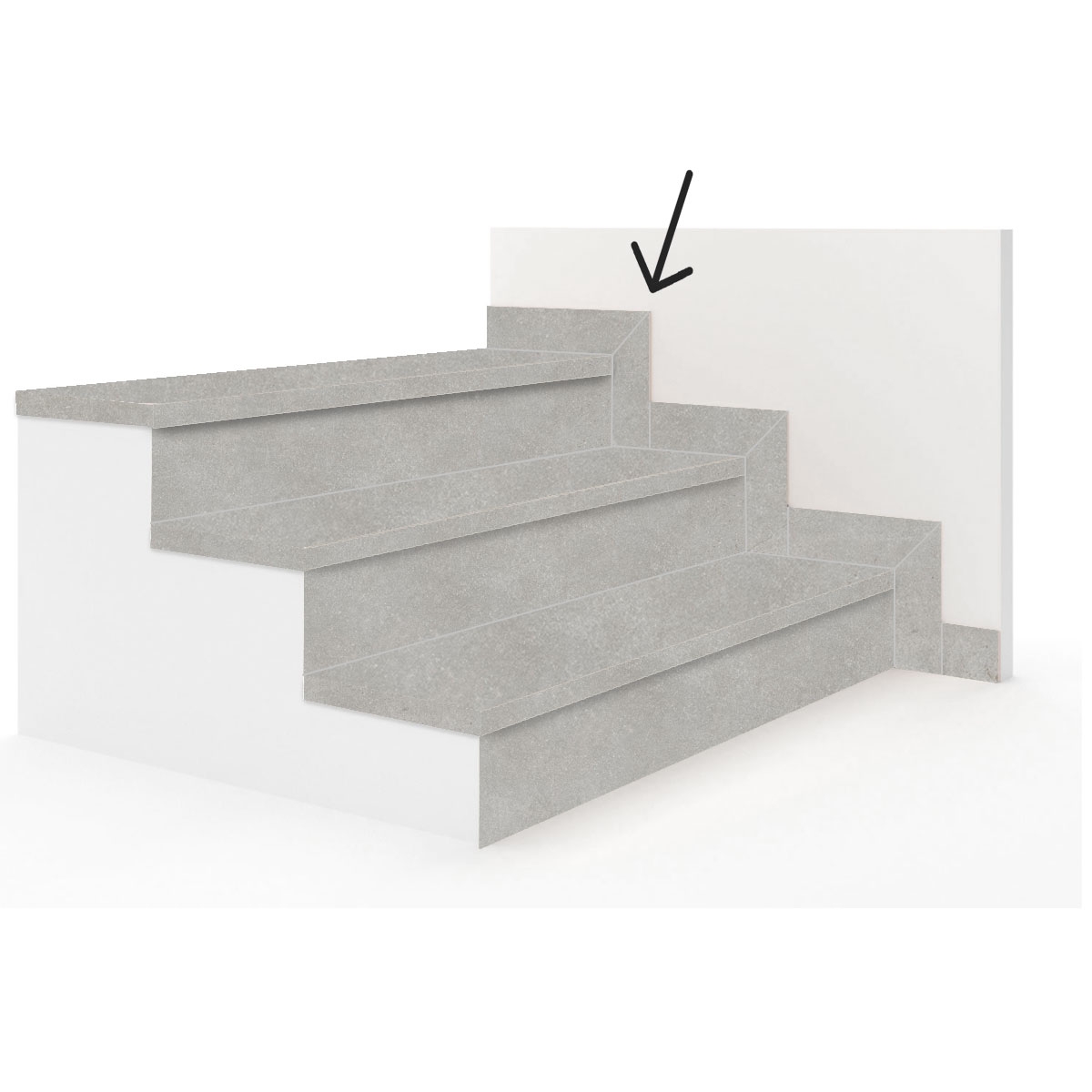 Left stair stilt in steel color from the 1871 Ateliers series