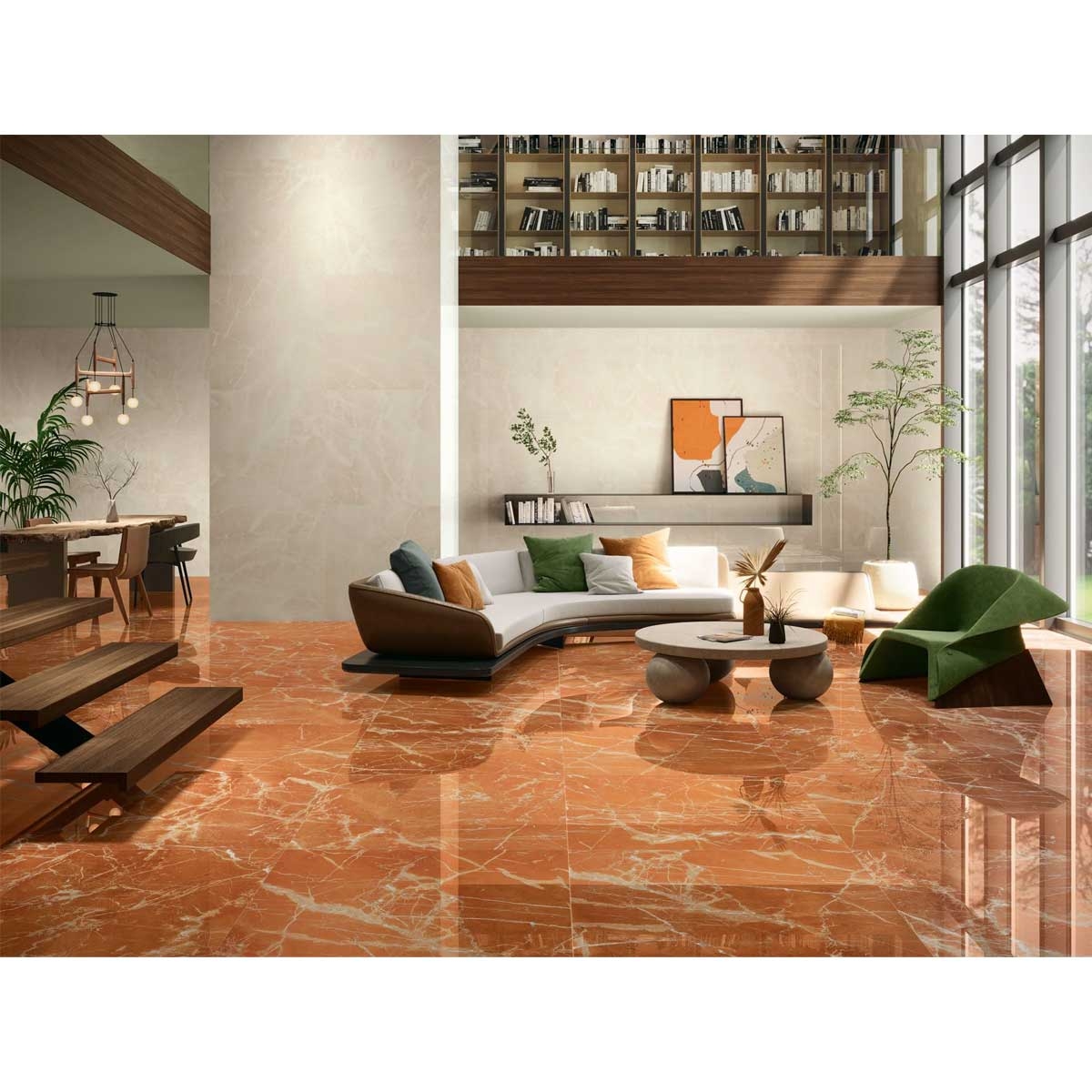 Imitação de Grande Formato Creme Polido Série Marble 1863 - Coleção Mistral