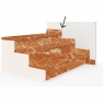 Left stair zanquin in polished red color series 1863 Mistral collection