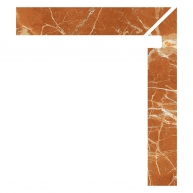 Right stair stilt in polished red color series 1863 Mistral Parcelanite collection