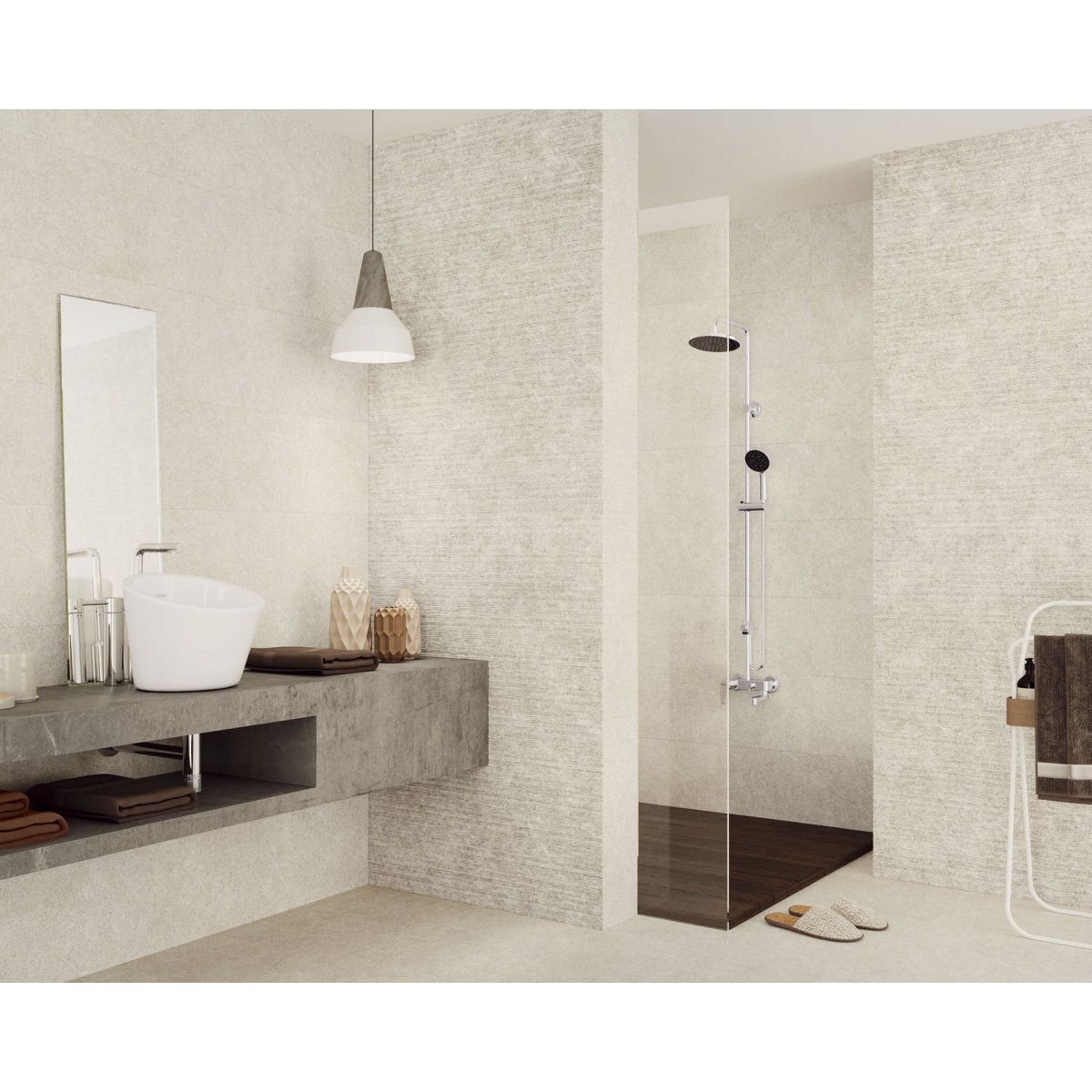 Porcelain imitation stone white 100x100 series 1870 Soller collection