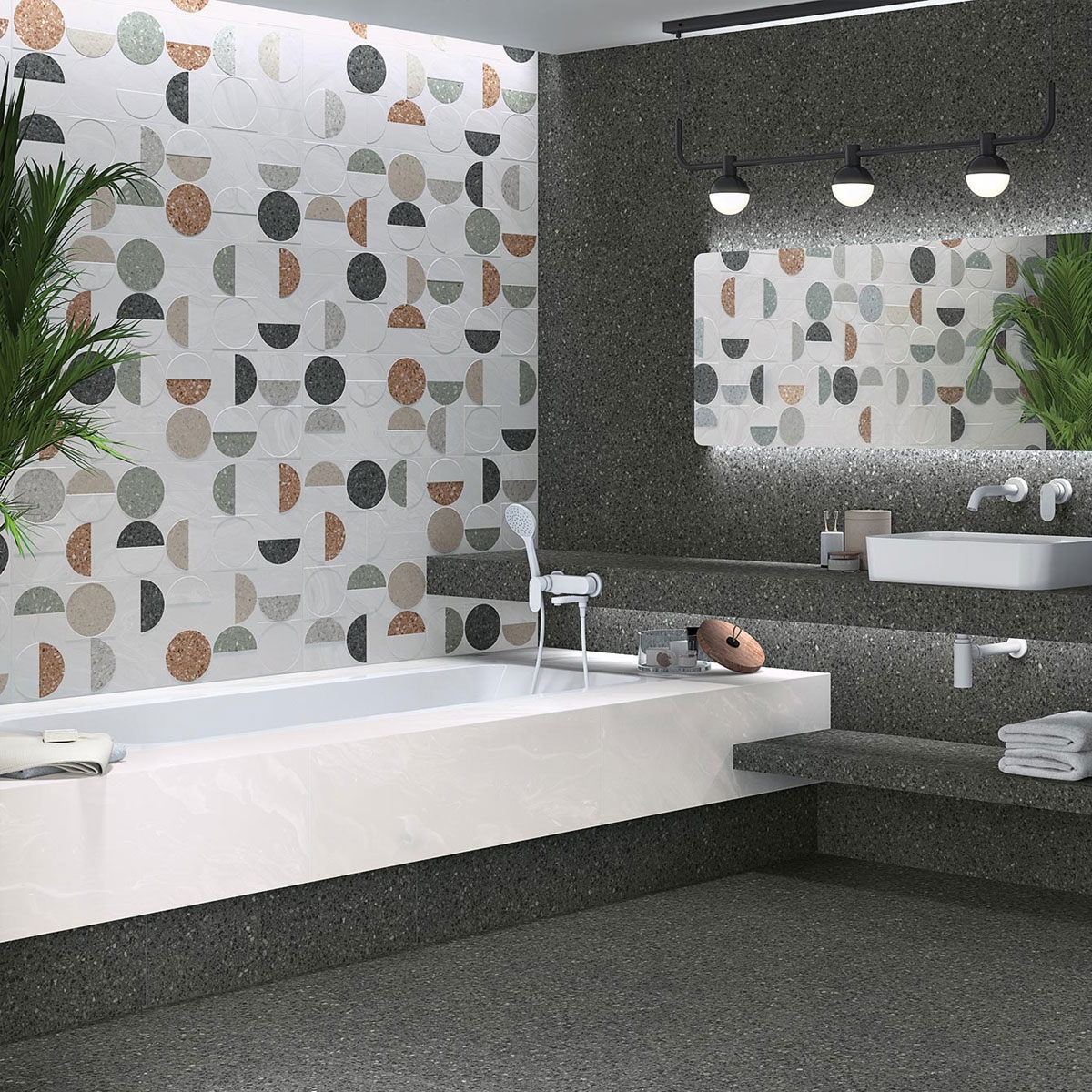 salle de bain avec revêtement mural Stravaganza-R White