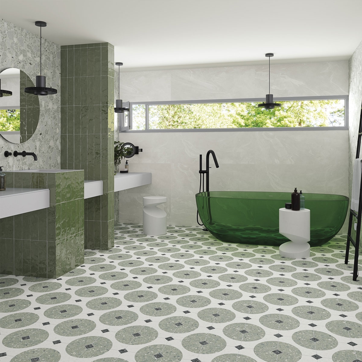 salle de bain avec revêtement Stravaganza-R-Grey