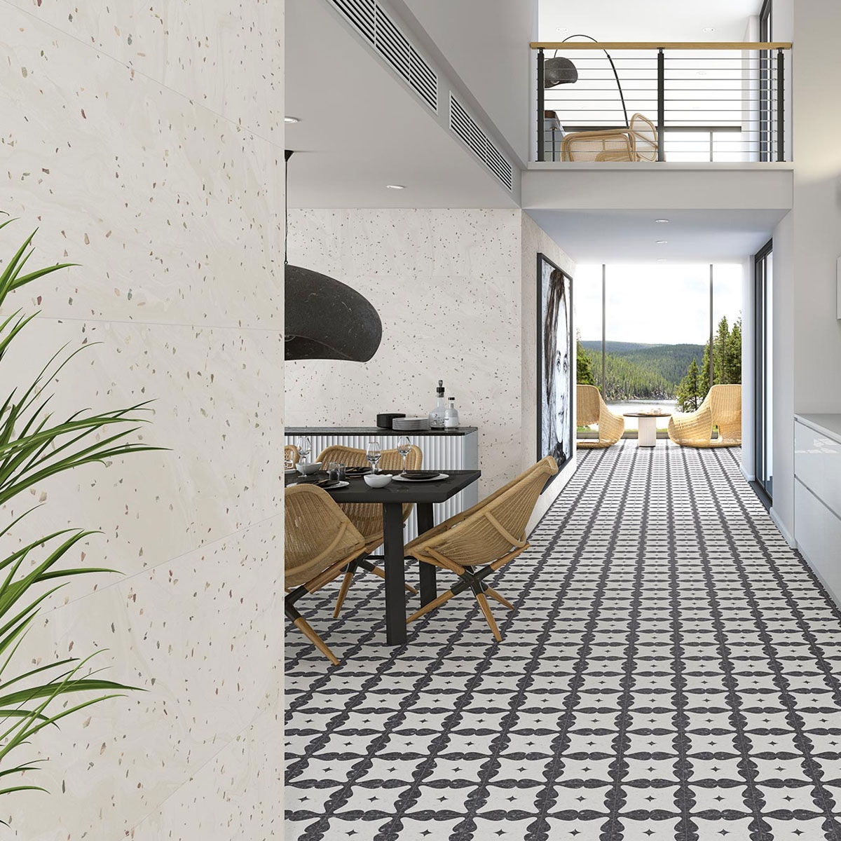 corridor floor with Siracusa-R-Multicolor coating