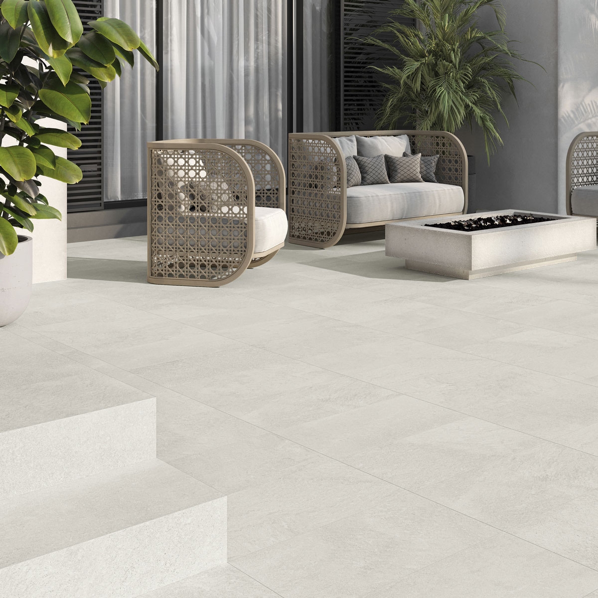 Exterior con pavimento Aiden Light 30x60