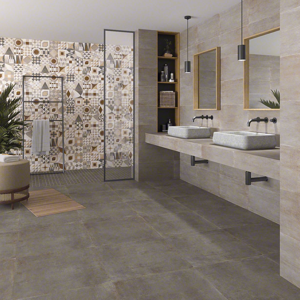 pavimento y revestimiento Chicago Cemento 30x60 para baño