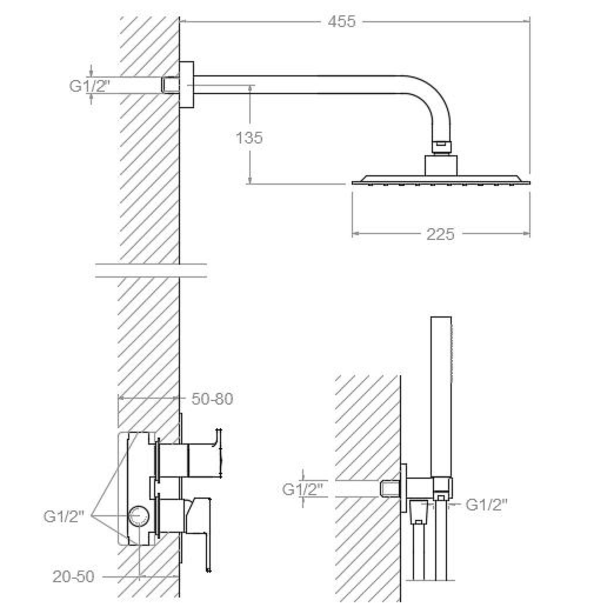 Großer versenkter, quadratischer Einhebel-Blautherm Ramon Soler-Wasserhahn