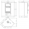 Poêle à bois Rincón M-105 H mesures