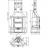 Corner wood fireplace with oven C-200 RH measures