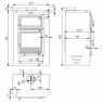 Front wood stove with oven M-104 measures