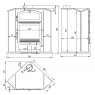 Poêle à bois d’angle CH-4 R mesures