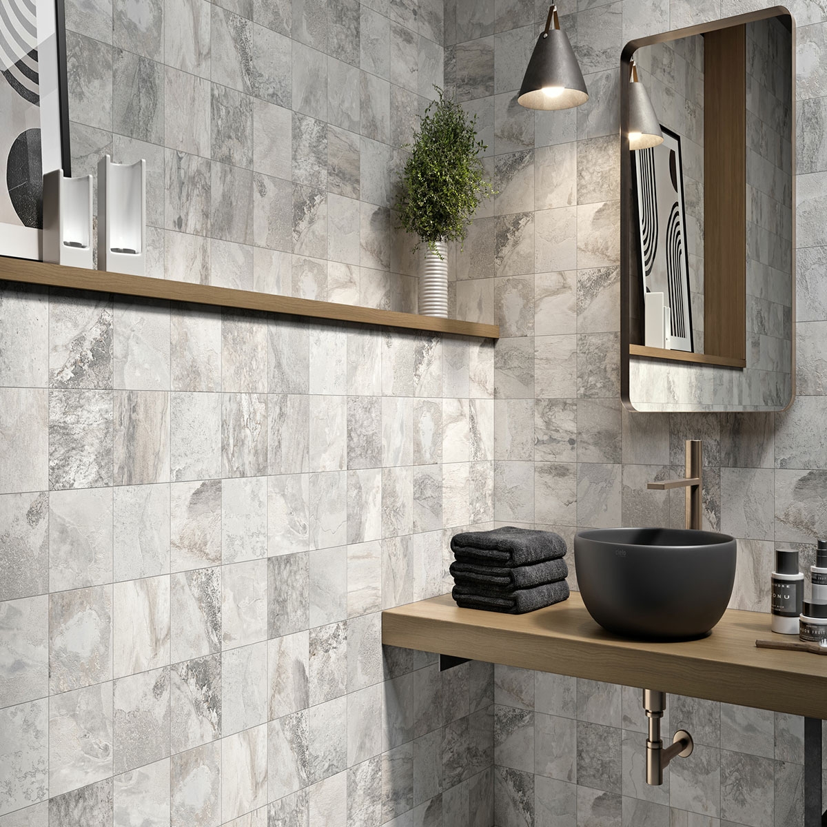 Baño con revestimiento Wells White