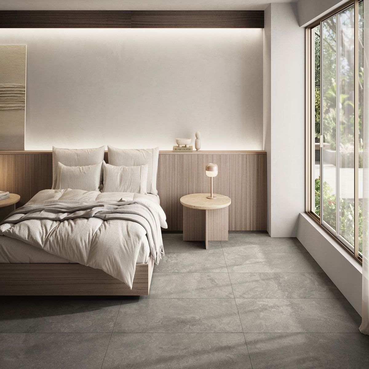 Interior con pavimento Westone Taupe Mate 60x120