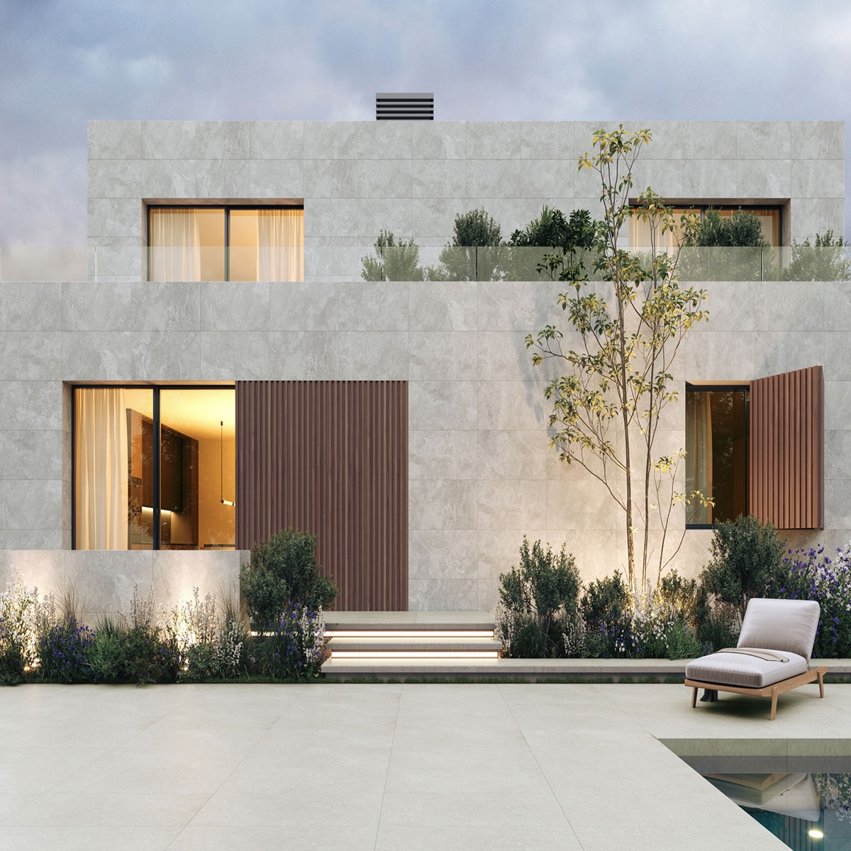 Exterior with Westone Max Greige coating 60x120