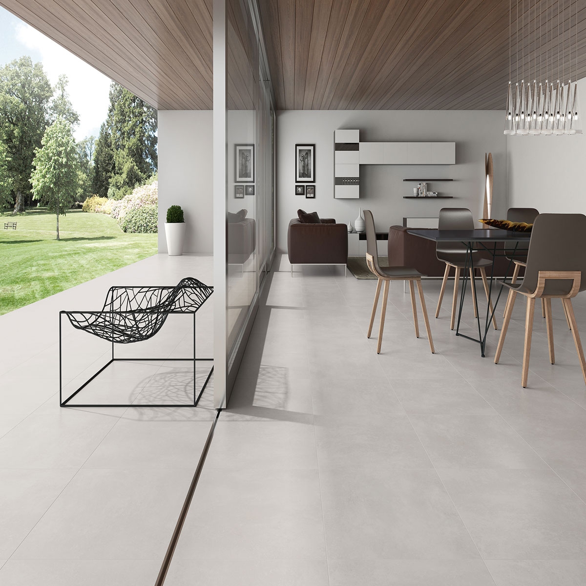 Interior y exterior con pavimento Zeus Gris Antideslizante 60x60