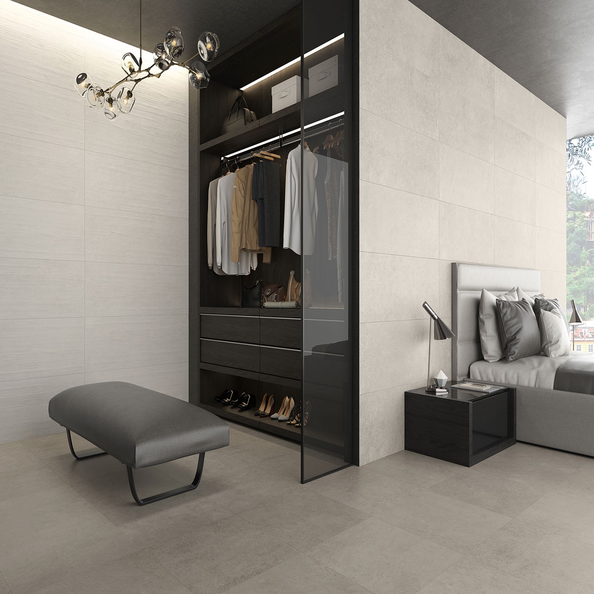 Interior com revestimento de neve de parede de onda 40x120