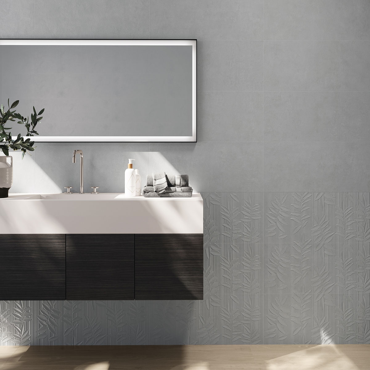 Baño con revestimiento Arles Foret Froid 30x90