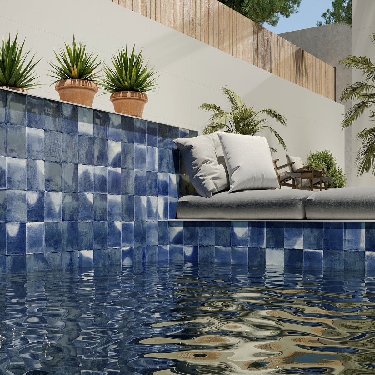 Extérieur avec revêtement Aqua Blue