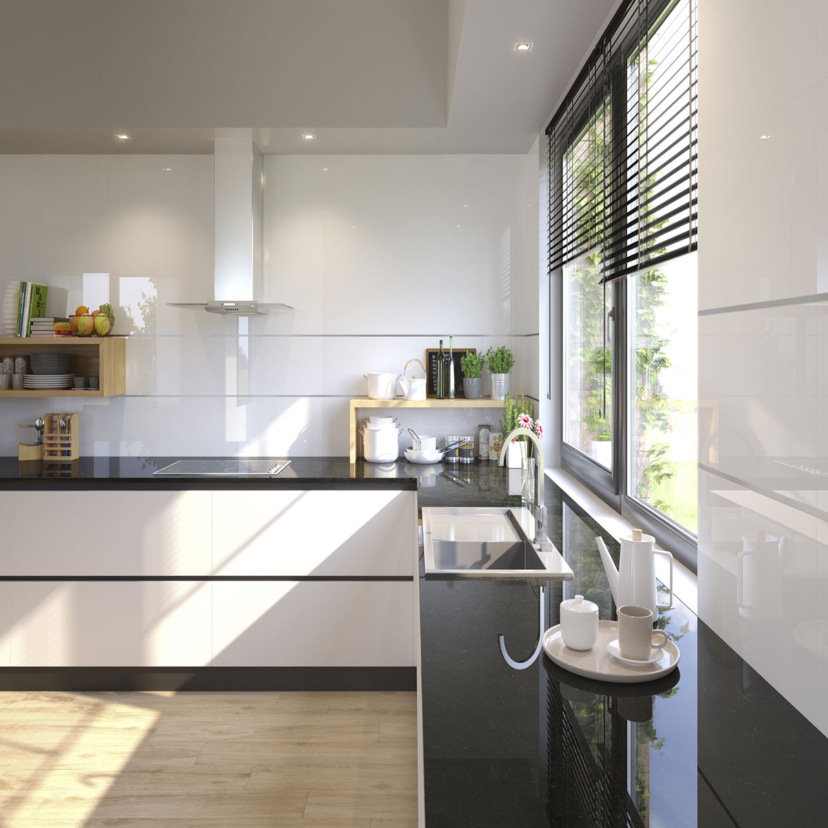 Cocina con revestimiento Blancos Blanco 30x60