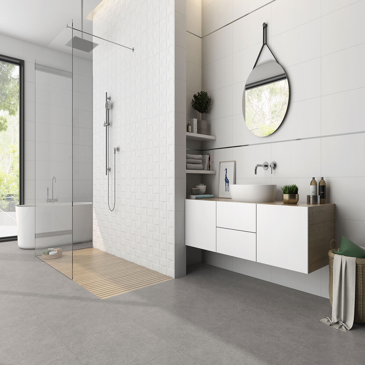 Casa de banho com revestimento Cook Gloss White 30x60