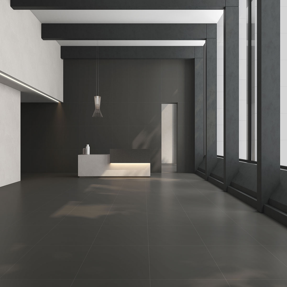 Intérieur avec revêtement de sol et revêtement Carpenter Dark 90x90