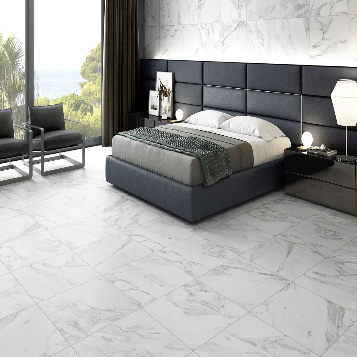 Interior with Carrara White flooring 60x60
