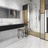 Bathroom with Carrara Stripes White coating 30x60