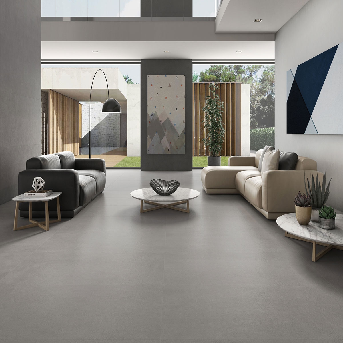 Interior com piso Core Concrete 37.5x75