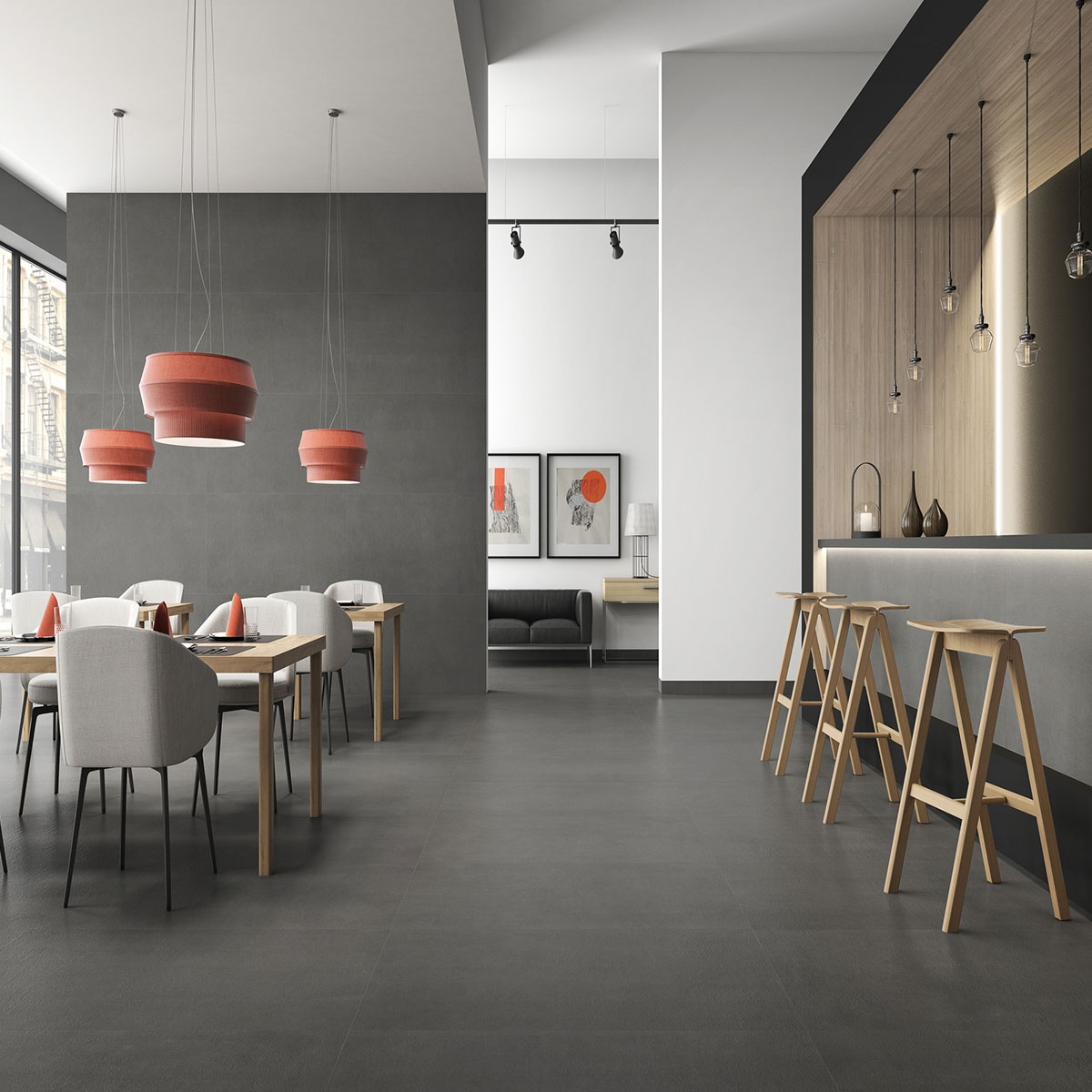 Intérieur avec revêtement de sol Core Plumb 60x60