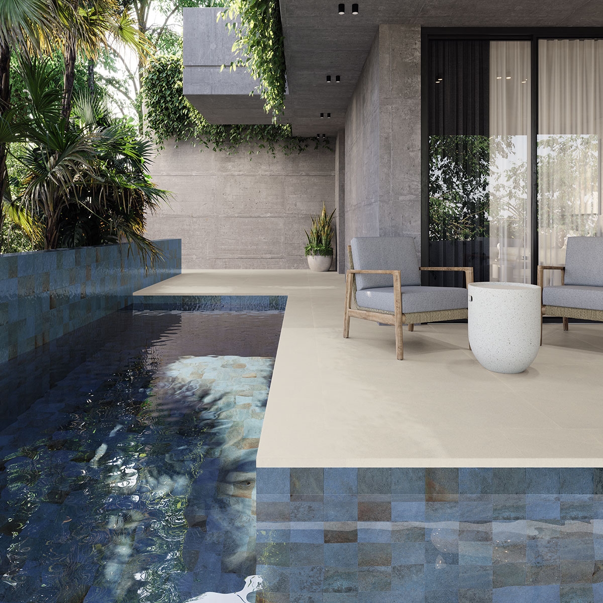 Exterior con pavimento Burlington Pearl Antideslizante 60x120 - 2