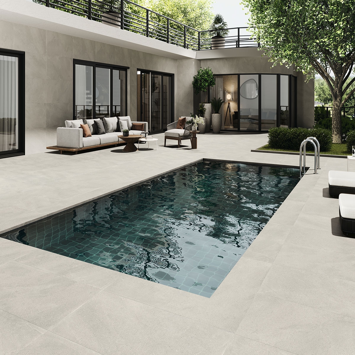 Exterior com pavimento antiderrapante Burlington Pearl 60x120 - 3