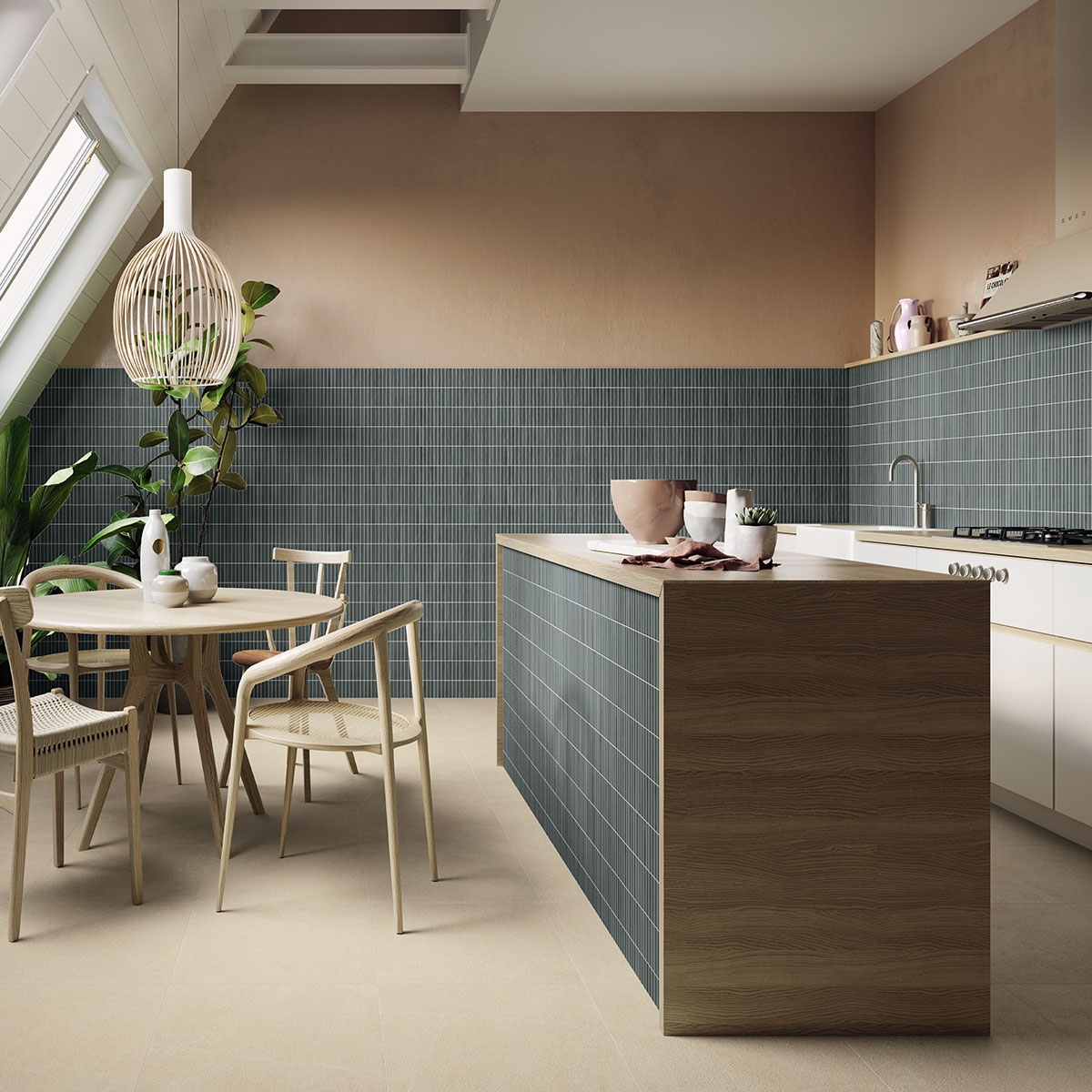 Cuisine avec sol Burlington Ivory 60x60