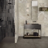 Baño con pavimento Cross Sand 60x120