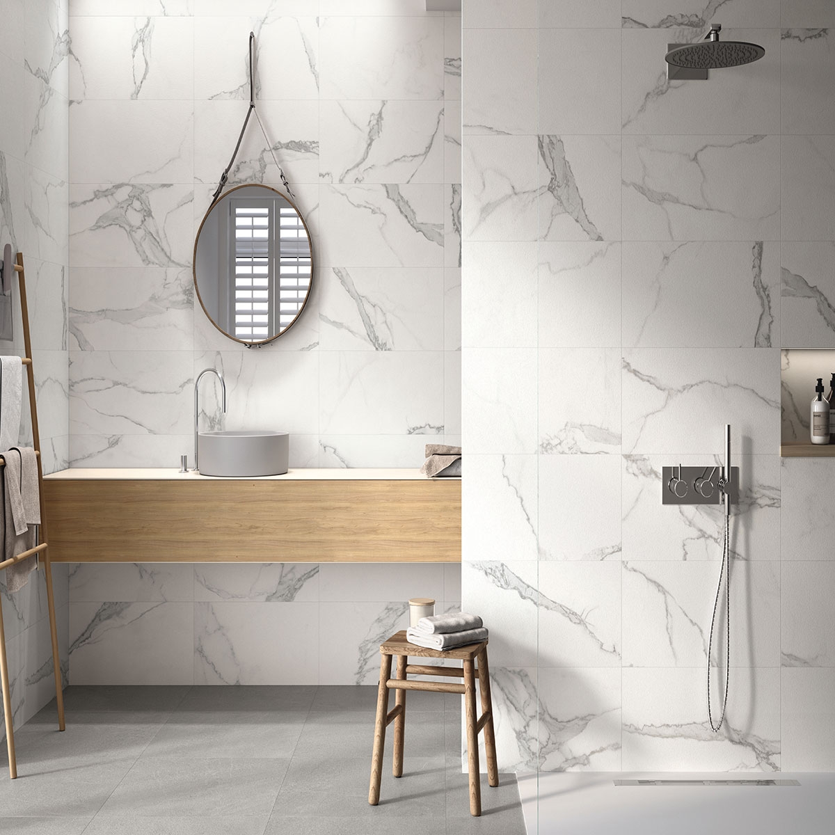 Intérieur avec revêtement de sol Burlington Grey Matte 60x60