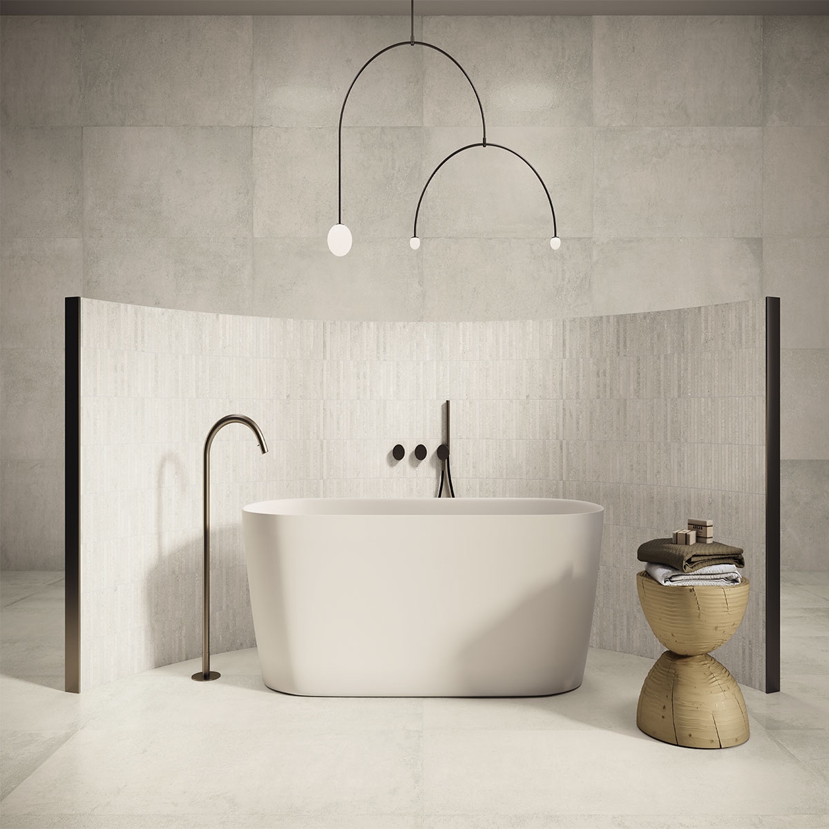 Casa de banho com pavimento Think White 60x120