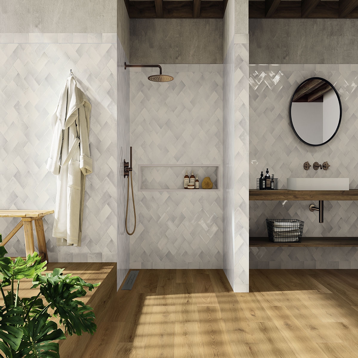 Koen Straight Step C1 Miele 33x120 Bathroom with Pavement